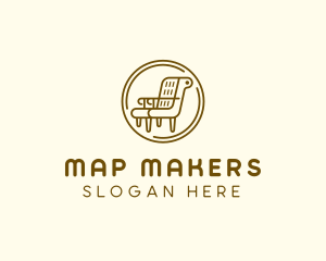 Armchair Furniture Badge logo design