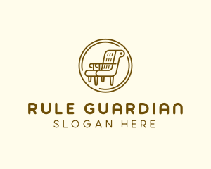 Armchair Furniture Badge logo design