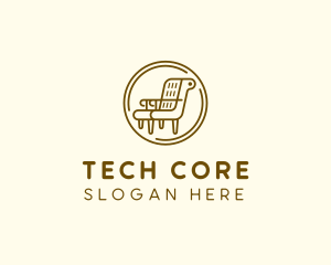 Armchair Furniture Badge logo design