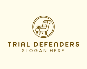 Armchair Furniture Badge logo design