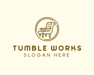 Armchair Furniture Badge logo design