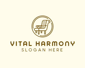 Armchair Furniture Badge logo design