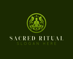 Spiritual Yoga Leaf  logo design