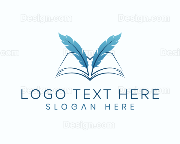 Feather Book Author Logo