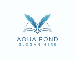 Feather Book Author logo design