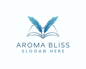 Feather Book Author logo design