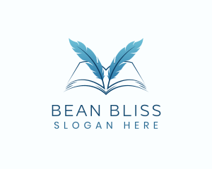 Feather Book Author logo design