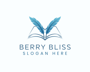 Feather Book Author logo design