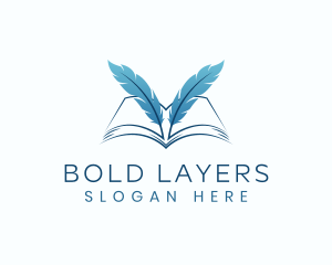 Feather Book Author logo design