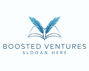 Feather Book Author logo design