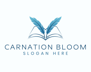 Feather Book Author logo design