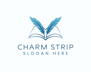 Feather Book Author logo design