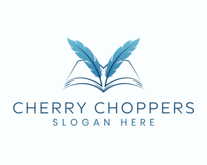 Feather Book Author logo design