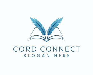 Feather Book Author logo design