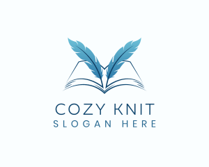 Feather Book Author logo design