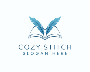 Feather Book Author logo design