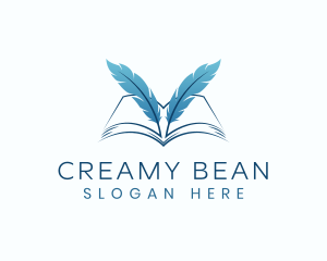 Feather Book Author logo design