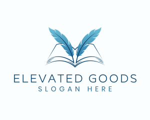 Feather Book Author logo design