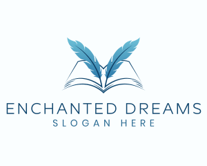 Feather Book Author logo design