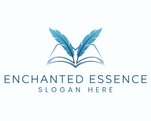 Feather Book Author logo design