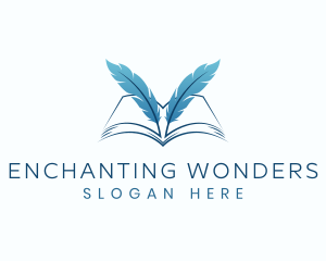 Feather Book Author logo design