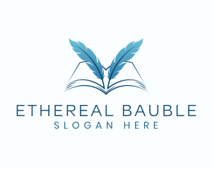 Feather Book Author logo design