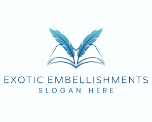 Feather Book Author logo design