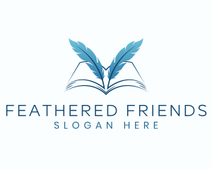 Feather Book Author logo design