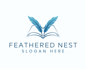 Feather Book Author logo design