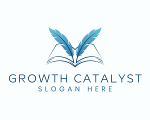 Feather Book Author logo design