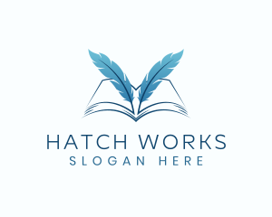 Feather Book Author logo design