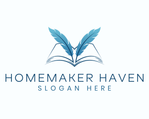 Feather Book Author logo design