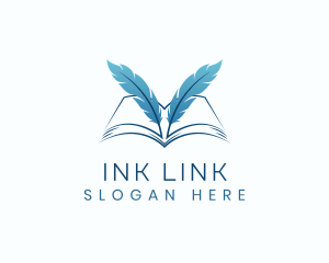 Feather Book Author logo design