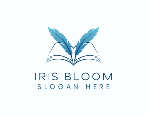 Feather Book Author logo design