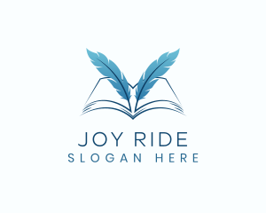 Feather Book Author logo design