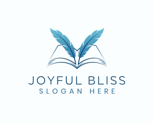 Feather Book Author logo design