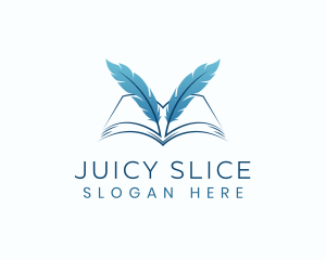 Feather Book Author logo design