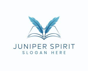 Feather Book Author logo design