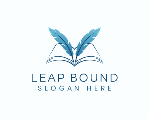 Feather Book Author logo design