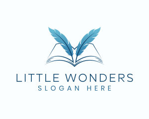 Feather Book Author logo design