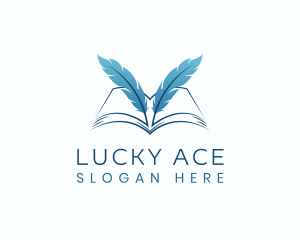 Feather Book Author logo design