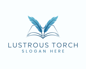 Feather Book Author logo design