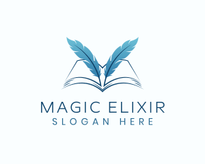 Feather Book Author logo design