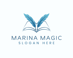 Feather Book Author logo design