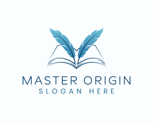 Feather Book Author logo design