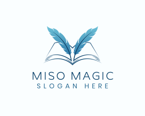 Feather Book Author logo design