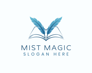 Feather Book Author logo design