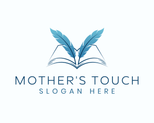 Feather Book Author logo design