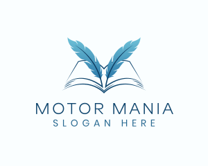 Feather Book Author logo design