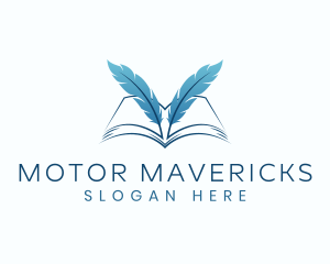 Feather Book Author logo design